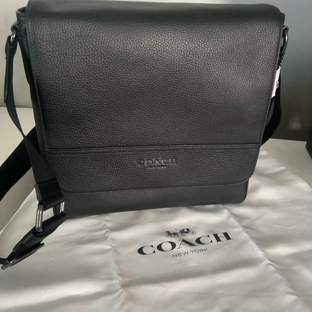 Coach Black Leather Men's Bag